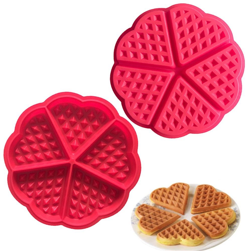 Forma Waffles Coração Panqueca Omelete de Silicone