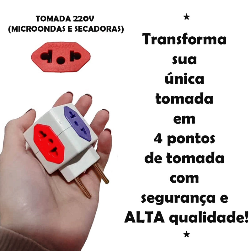 Adaptador Elétrico Tomada Benjamim Cubo Power