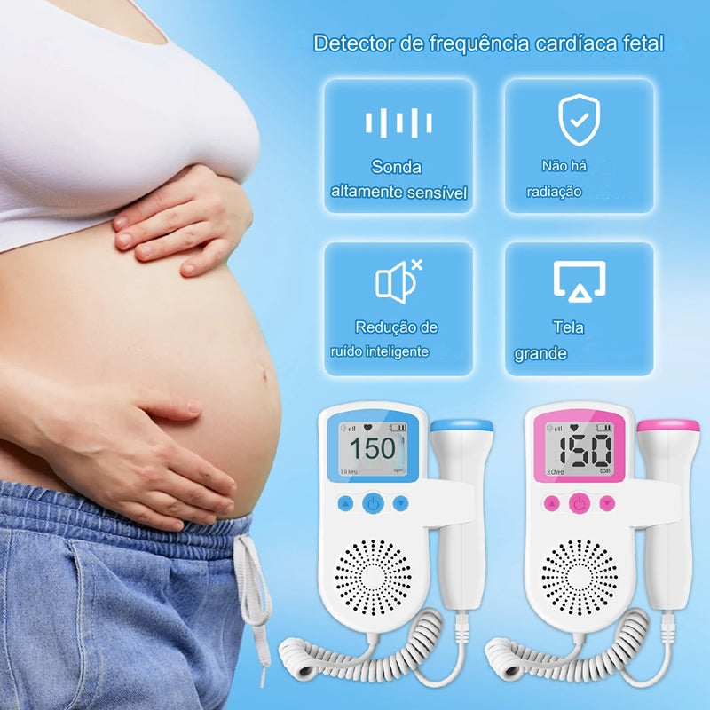 Monitor Fetal Doppler Aparelho Para Ouvir Coração Bebê