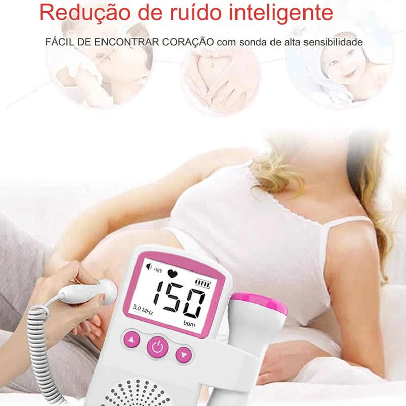 Monitor Fetal Doppler Aparelho Para Ouvir Coração Bebê