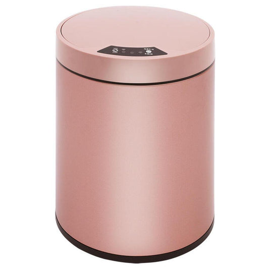 Lixeira automática rosa gold grande 12 litros sensor inteligente cozinha banheiro inox cesto lixo