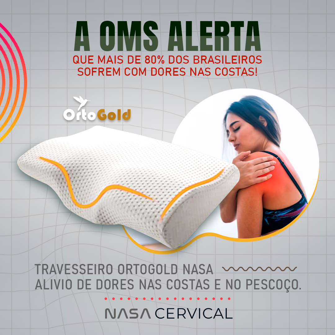 Travesseiro Nasa Cervical Anatômico- Adeus Dores nas Costas - OrtoGold