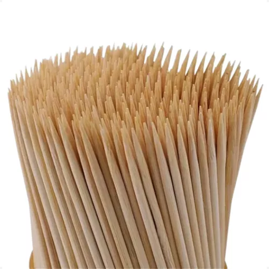 Kit 1000 Espetos Palito de Bambu 18 cm Para Churrasco