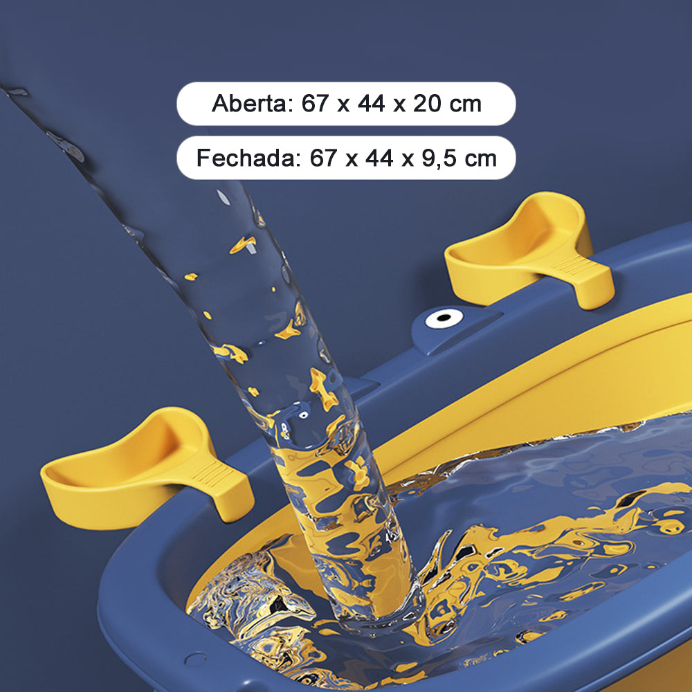 Banheira para Bebê Infantil Retrátil Dobrável Modelo Caranguejo Azul