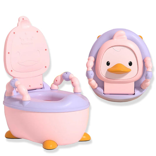 Troninho Penico Sanitário Infantil Privadinha Patinho Feliz Cor:Rosa (168-Rs-Co